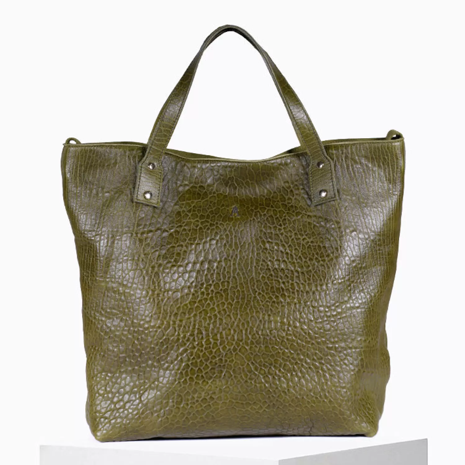 Clearance Craie Studio Cabas Ruban cuir Bubble Olive Vert