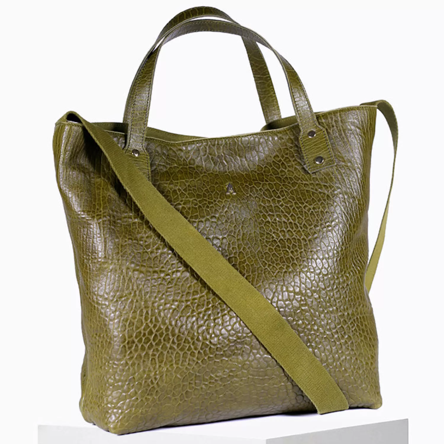 Clearance Craie Studio Cabas Ruban cuir Bubble Olive Vert