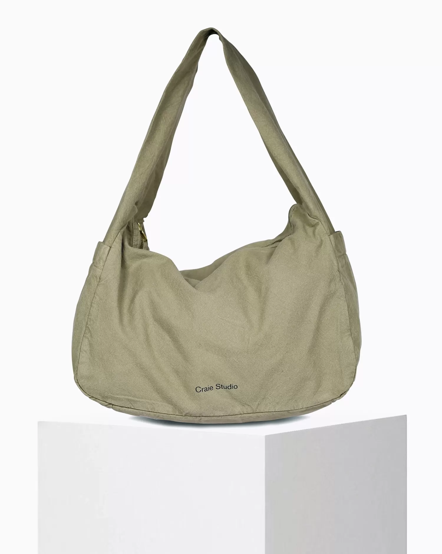 Shop Craie Studio Petit sac Hobo coton Vegetal Kaki