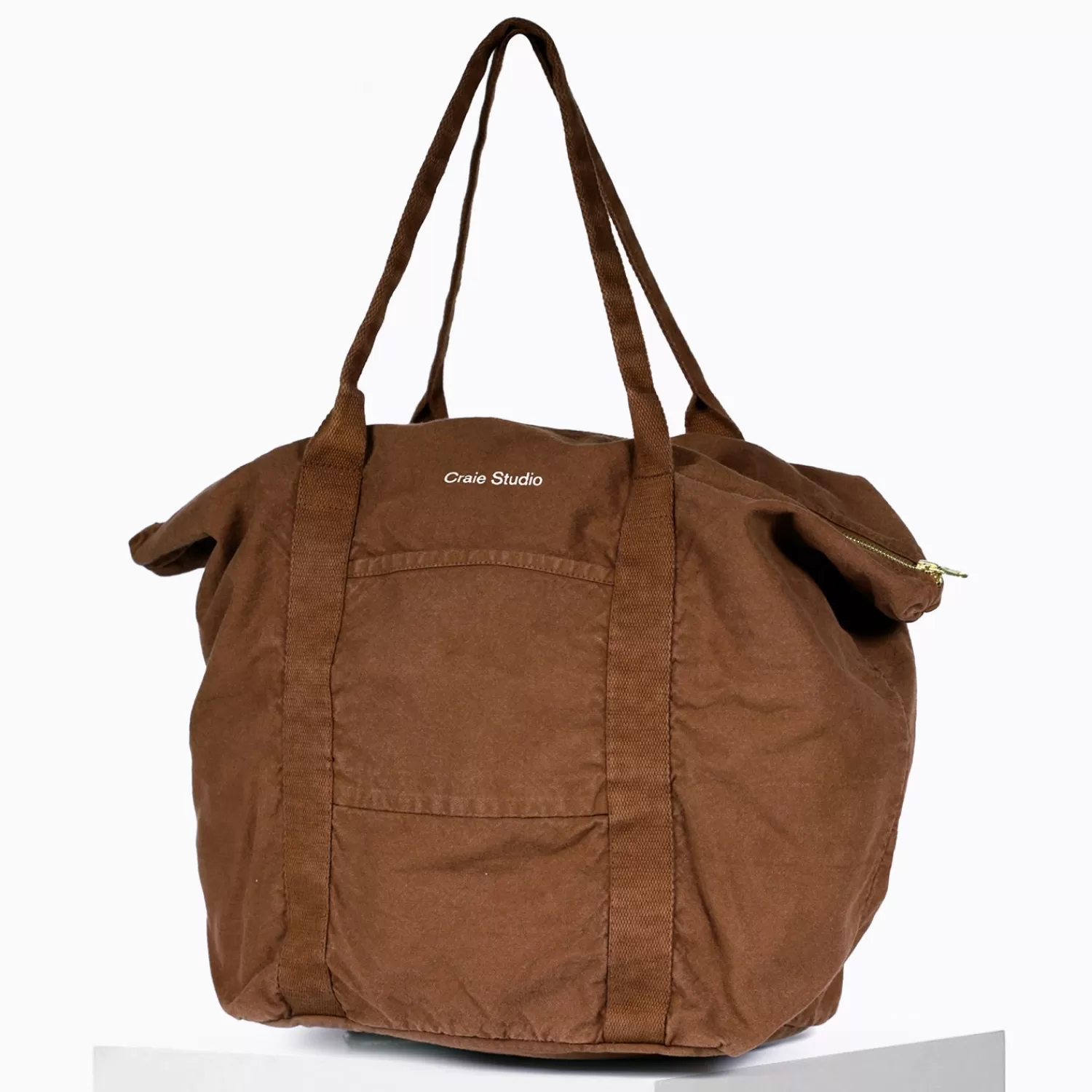 New Craie Studio Sac 24H coton Chocolat Camel