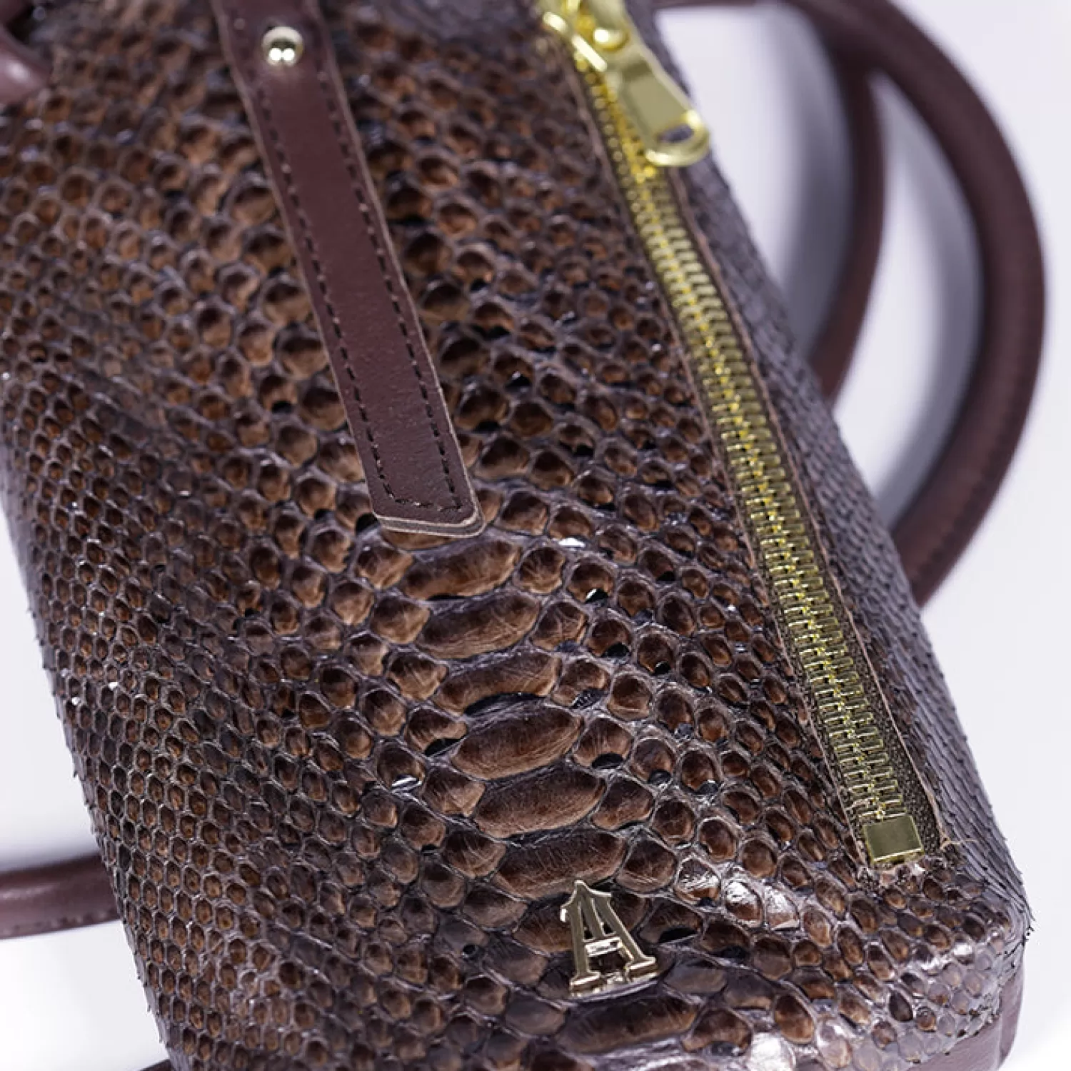 Fashion Craie Studio Étui Téléphone Grigri Python Choco Camel