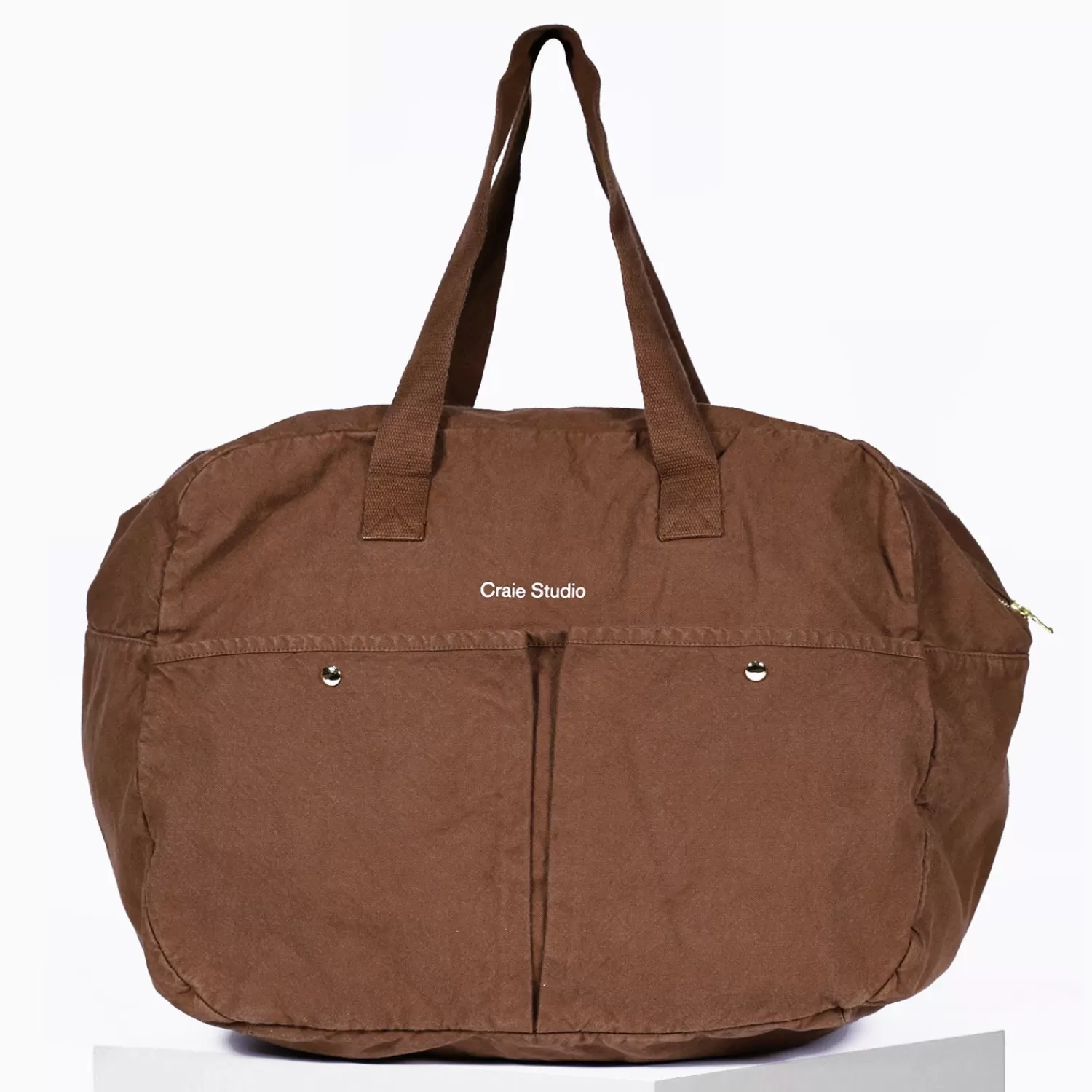 Clearance Craie Studio Week-end Bag coton Chocolat Camel