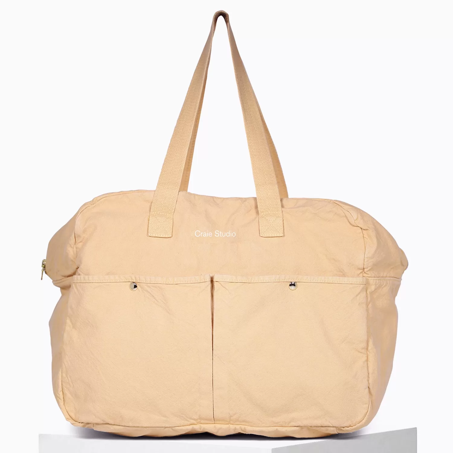 Best Craie Studio Week-end bag coton Nougat Rose