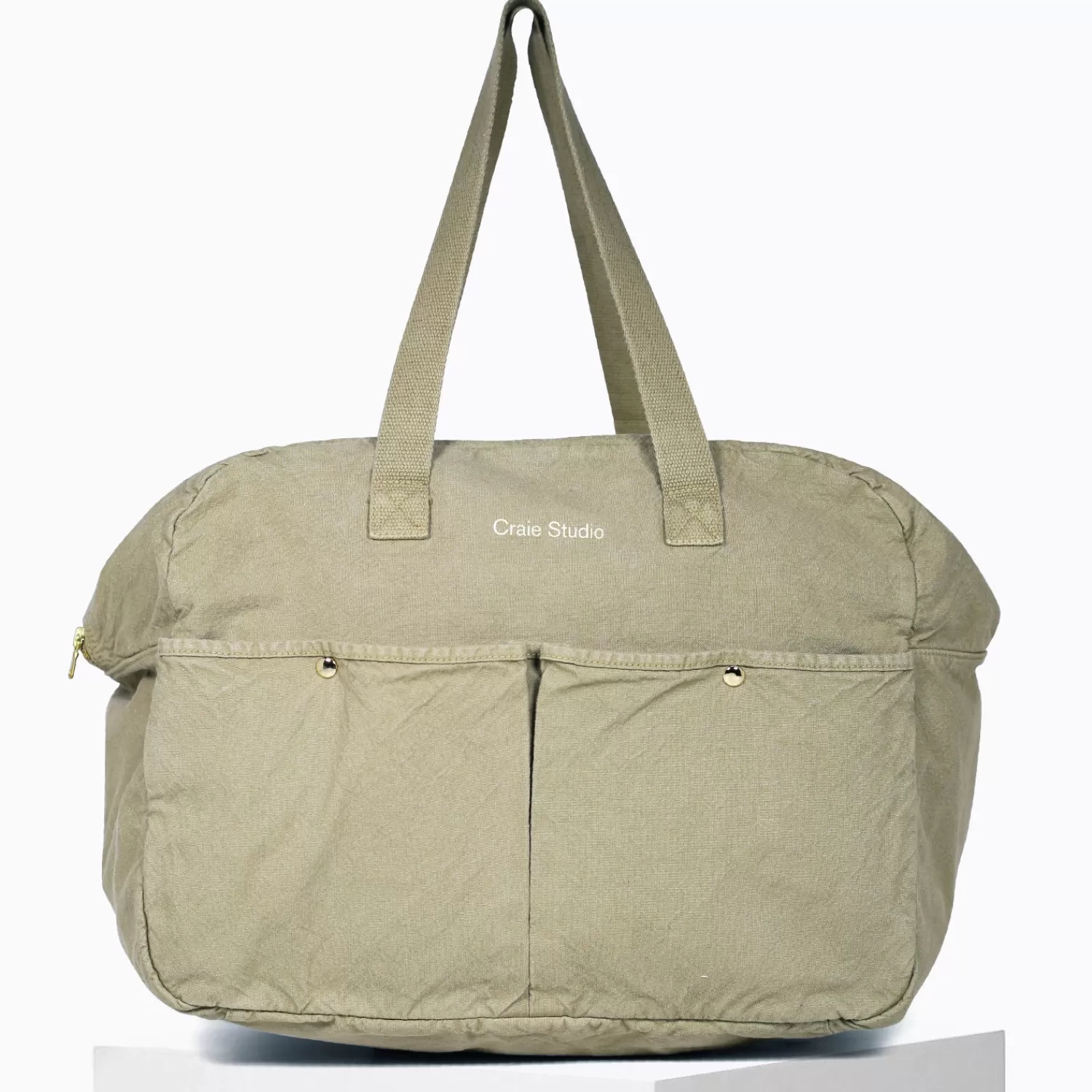 Best Craie Studio Week-end bag coton Vegetal Kaki